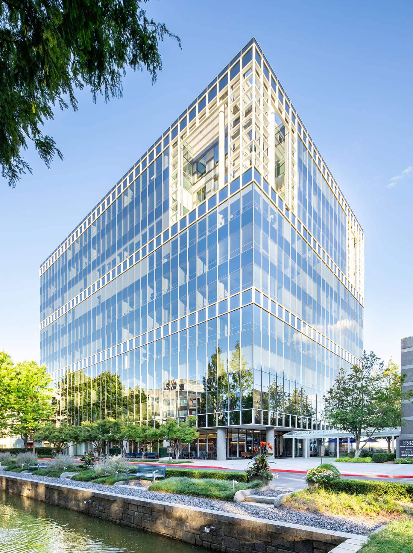Glass office building exterior shot